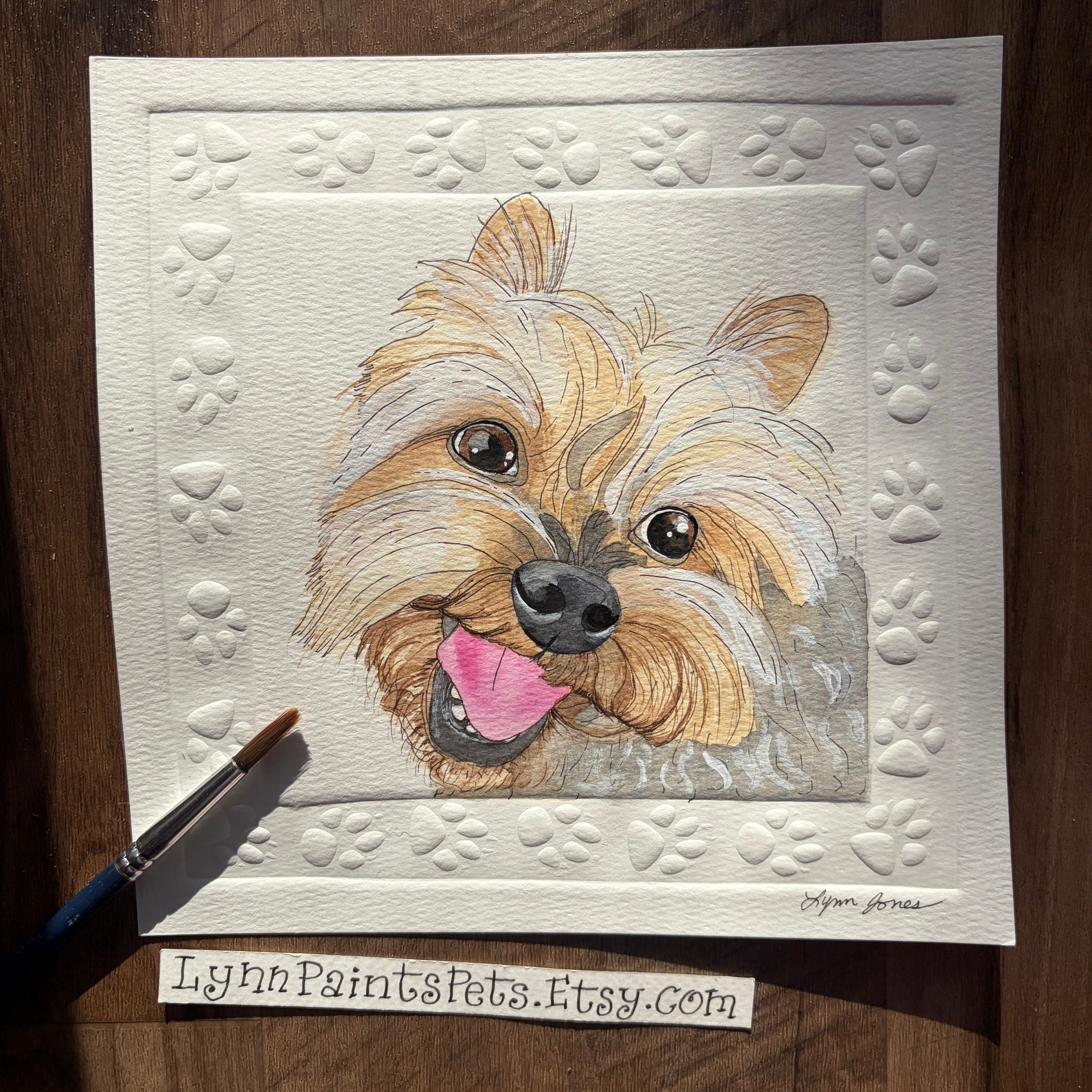Dog Watercolor painting 8x8 inch Custom from your photo