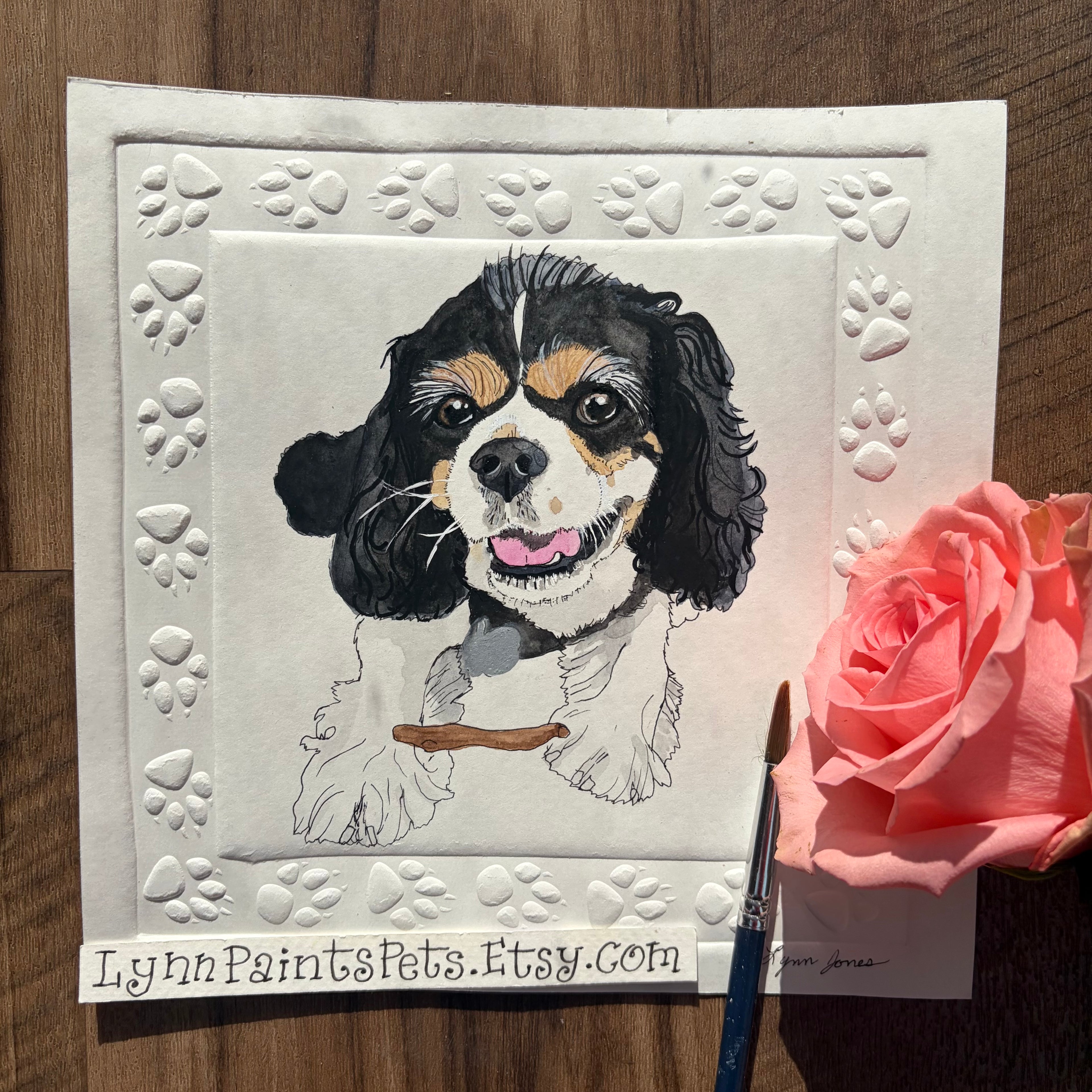 Dog Watercolor painting 8x8 inch Custom from your photo