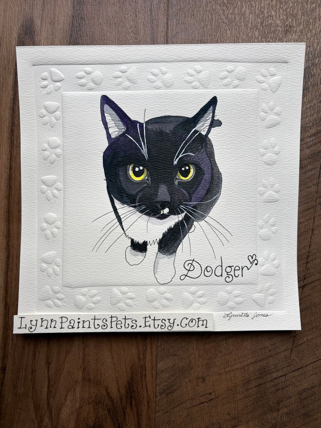 Cat Watercolor Painting on paper 8x8 Custom from your photo